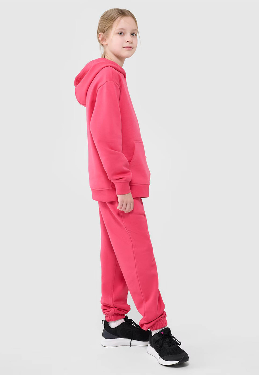 Spodnie Dresowe Sportowe Dziewczęce 4F Joggery Oversize Różowe 4FJWSS25TTROF1187