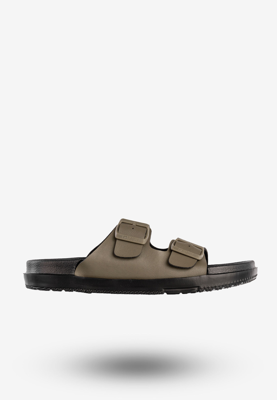 Klapki Męskie BIG STAR Casual Z Klamrami Buty Khaki NN174592