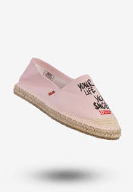 Espadryle Damskie BIG STAR Buty Wsuwane Z Napisem Różowe DD274A184