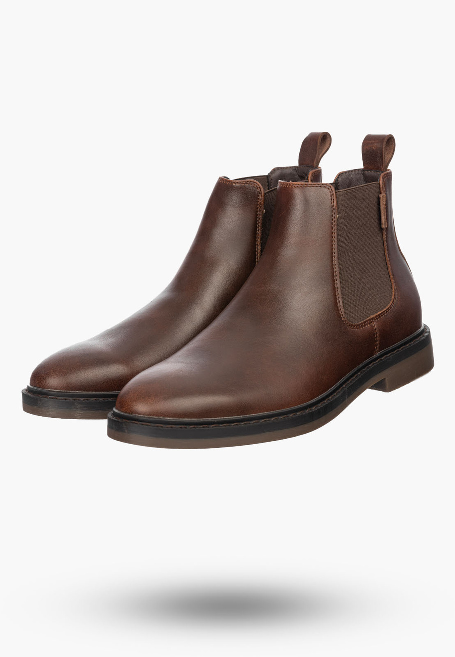 Sztyblety Męskie BIG STAR Buty Skórzane Klasyczne Brązowe UU174279