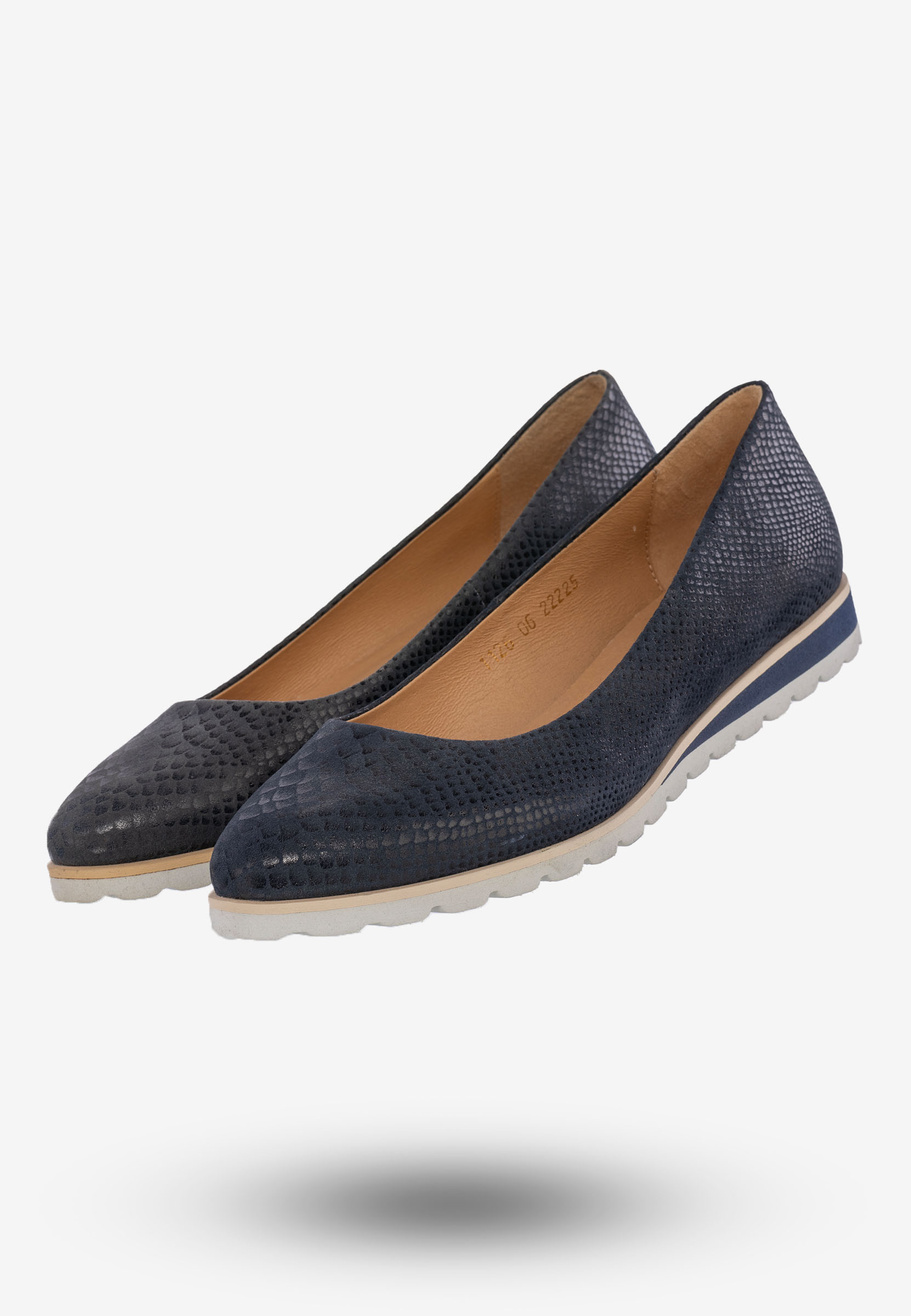 Półbuty Damskie Buty Skórzane Eleganckie Granatowe eSKa 1126