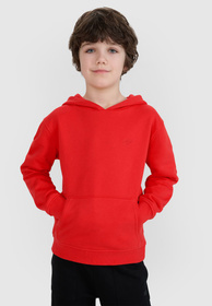 Bluza Chłopięca 4F Z Kapturem Logo Pomarańczowa 4FJRAW24TSWSM1833