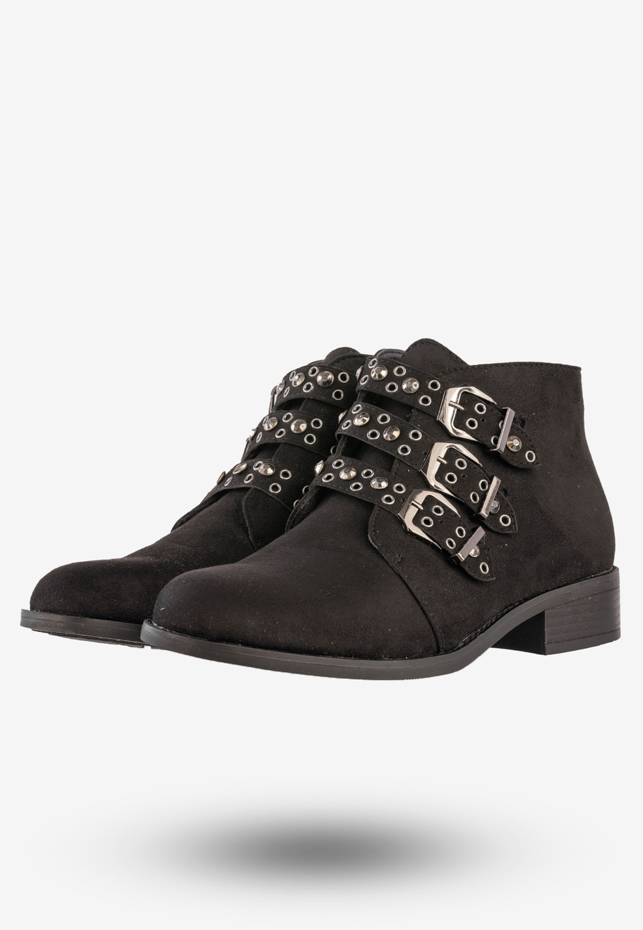 Botki Damskie Buty Na Płaskim Obcasie Goodin Czarne GD-DM-62