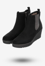 Botki Damskie Buty Na Koturnie Eleganckie Na Zimę Czarne 48451