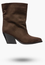 Botki Damskie Buty Na Zimę Eleganckie Stylowe Wsuwane Brązowe