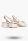 Sandały Damskie Ekoskóra Buty Na Klocku Niskie Eleganckie Białe 26-12813WH