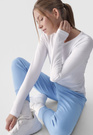 Longsleeve Damski 4F Slim Gładki Koszulka z Długim Rękawem Biała 4FWMM00TLONF376
