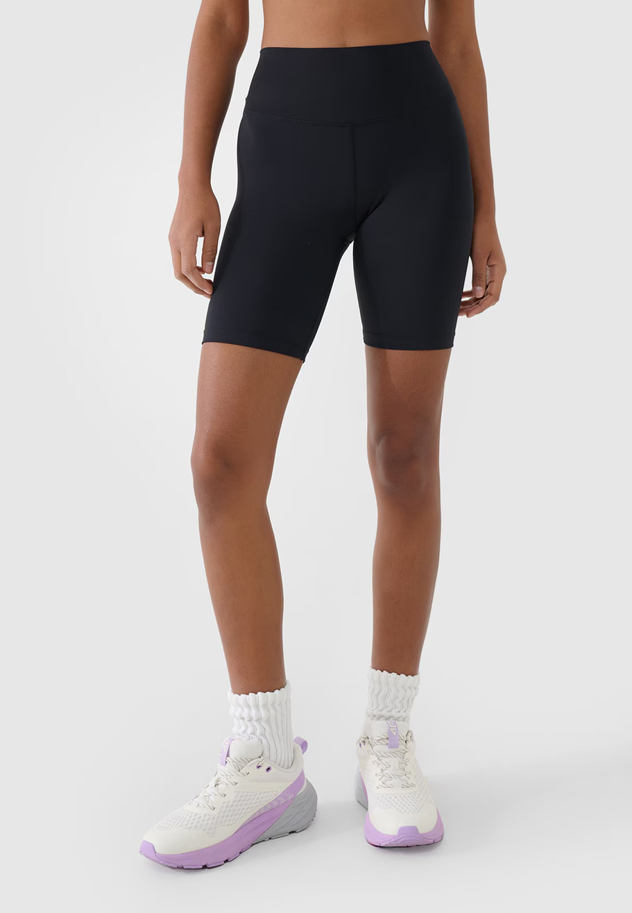 Kolarki Damskie 4F Sportowe Legginsy Spodenki Krótkie Treningowe Czarne 4FWMM00TFSTF080