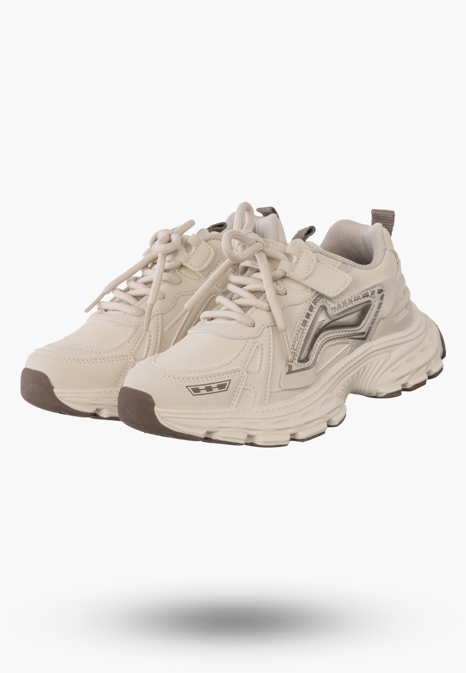 Sneakersy Dziecięce APAWWA Buty Sportowe Na Rzepy Modne Beżowe