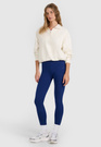 Legginsy Damskie 4F Spodnie Dzianinowe z wysokim stanem Granatowe 4FWMM00TTIGF195