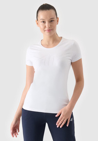 Koszulka Damska 4F Biały T-shirt z Dużym Logiem 4F 4FWSS24TTSHF1163