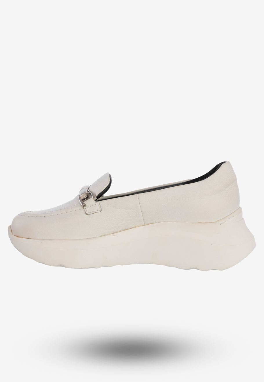Buty Damskie Półbuty Skórzane Na Wiosnę Lato Białe Eleganckie 3374/010-P