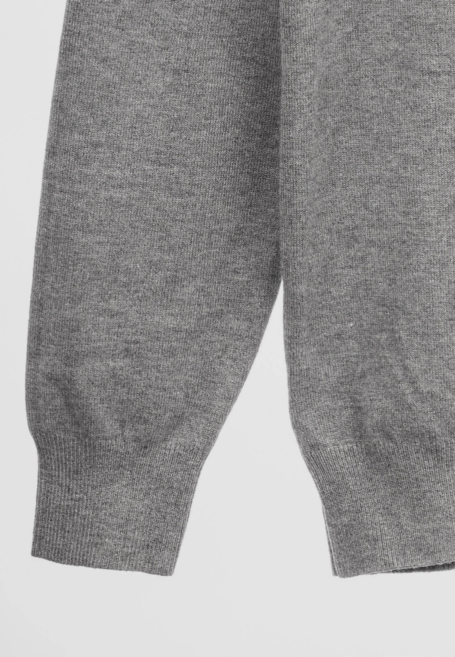 Półgolf męski Slim Fit dopasowany z nieco grubszej dzianiny szary ze stójką