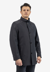Kurtka Męska Przejściowa Płaszcz ze stójką Elegancki Casual Granatowy