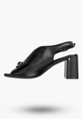 Sandały Damskie Ekoskóra Buty Eleganckie Na Słupku Czarne Jezzi RMR25112-3