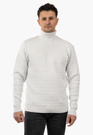 Sweter Męski Golf Zimowy Wełniany Ciepły Klasyczny Elegancki Biały