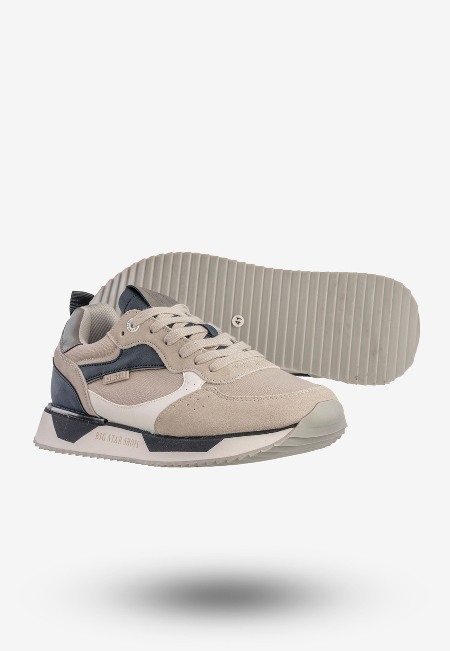 Sneakersy Męskie BIG STAR Buty Sportowe Szare NN174348