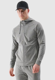 Bluza Męska 4F Sportowa Rozpinana Z Kapturem Ocieplana Szybkoschnąca Szara 4FWSS25TFSWM512