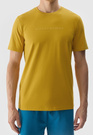 Koszulka Męska 4F Sportowy T-shirt Regular Z Nadrukiem Żółty TTSHM1156