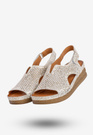 Sandały Damskie Skórzane Maciejka Buty Eleganckie Srebrne L4494-35/00-1