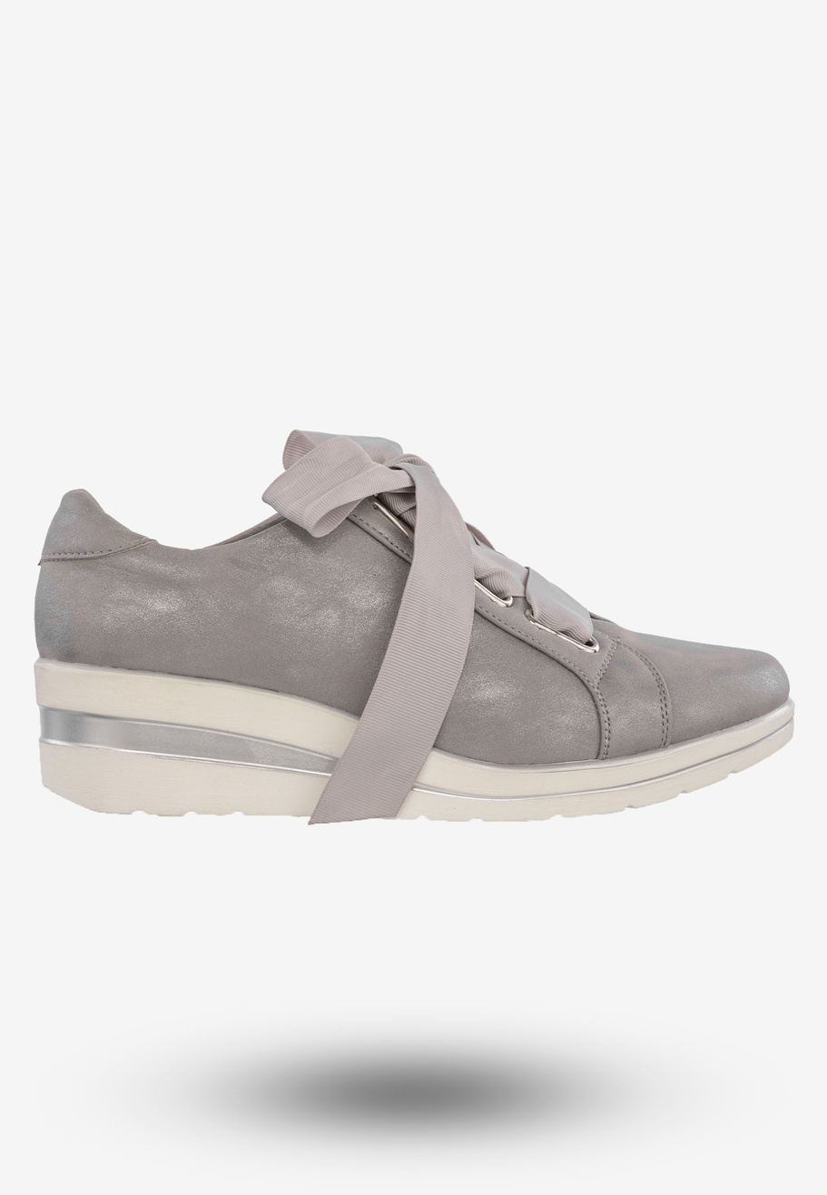Półbuty Damskie Buty Ekoskóra Eleganckie Szare M.Daszyński MR1738-5