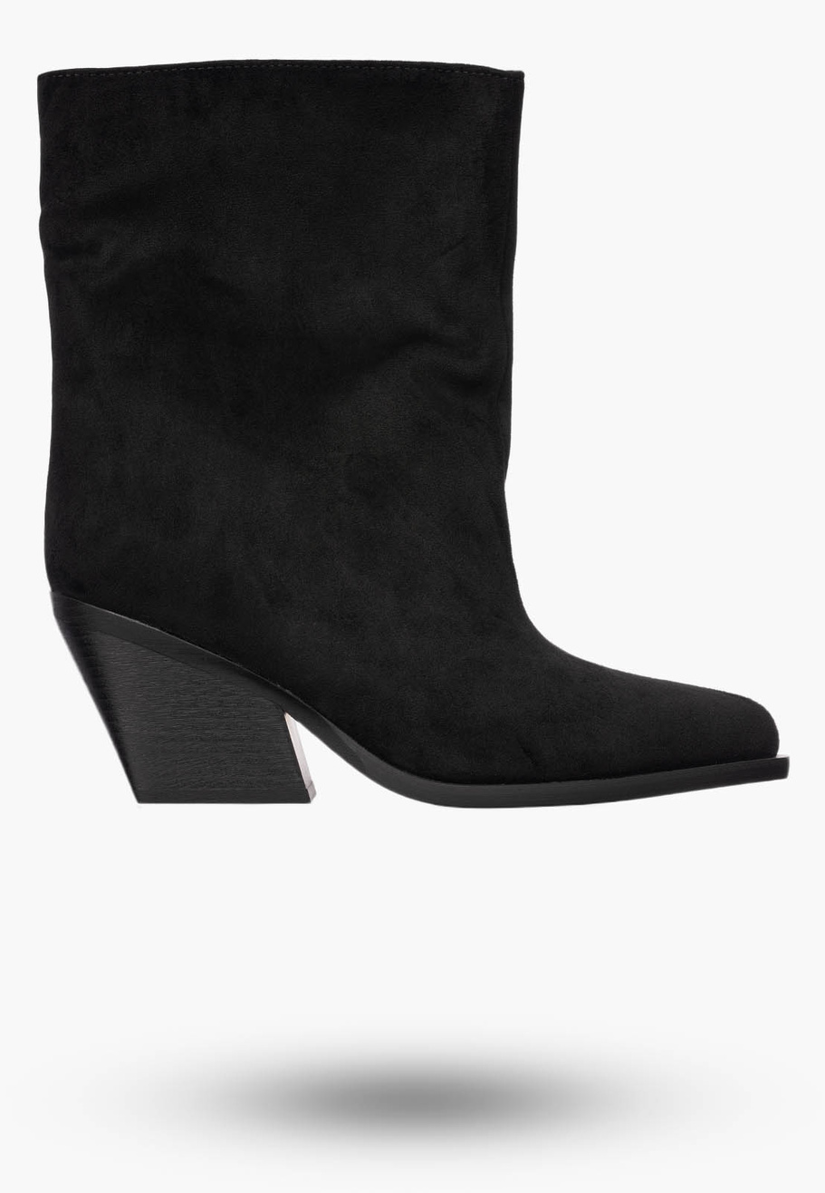 Botki Damskie Buty Na Zimę Eleganckie Stylowe Wsuwane Czarne