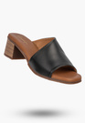 Klapki Damskie Skórzane Buty Eleganckie Na Słupku Czarne Maciejka E7395-01/00-1