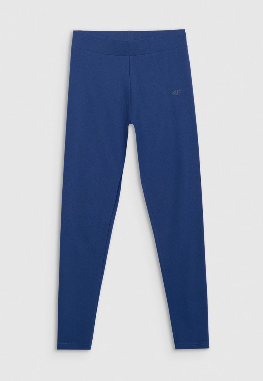 Legginsy Damskie 4F Spodnie Dzianinowe z wysokim stanem Granatowe 4FWMM00TTIGF195