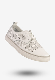 Półbuty Damskie Skórzane Buty Casual Ażurowe Białe Goodin GO-FT-12