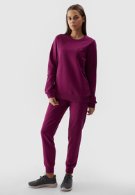 Spodnie Damskie Dresowe 4F Joggery Burgundowe 4FWSS24TTROF606