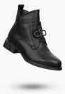 Botki Damskie FILIPPO Skórzane Buty Ocieplane Na Zimę Eleganckie Czarne
