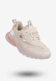Sneakersy Dziecięce Ekoskóra Na Rzepy Buty Sportowe Beżowe Gelteo F-861