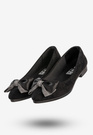 Baleriny Damskie Buty Z Kokardą Eleganckie Czarne News 22BL02-4820