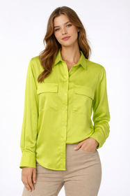 Koszula Damska Elegancka Limonkowa Oversize Wizytowa Wiskoza EDAN