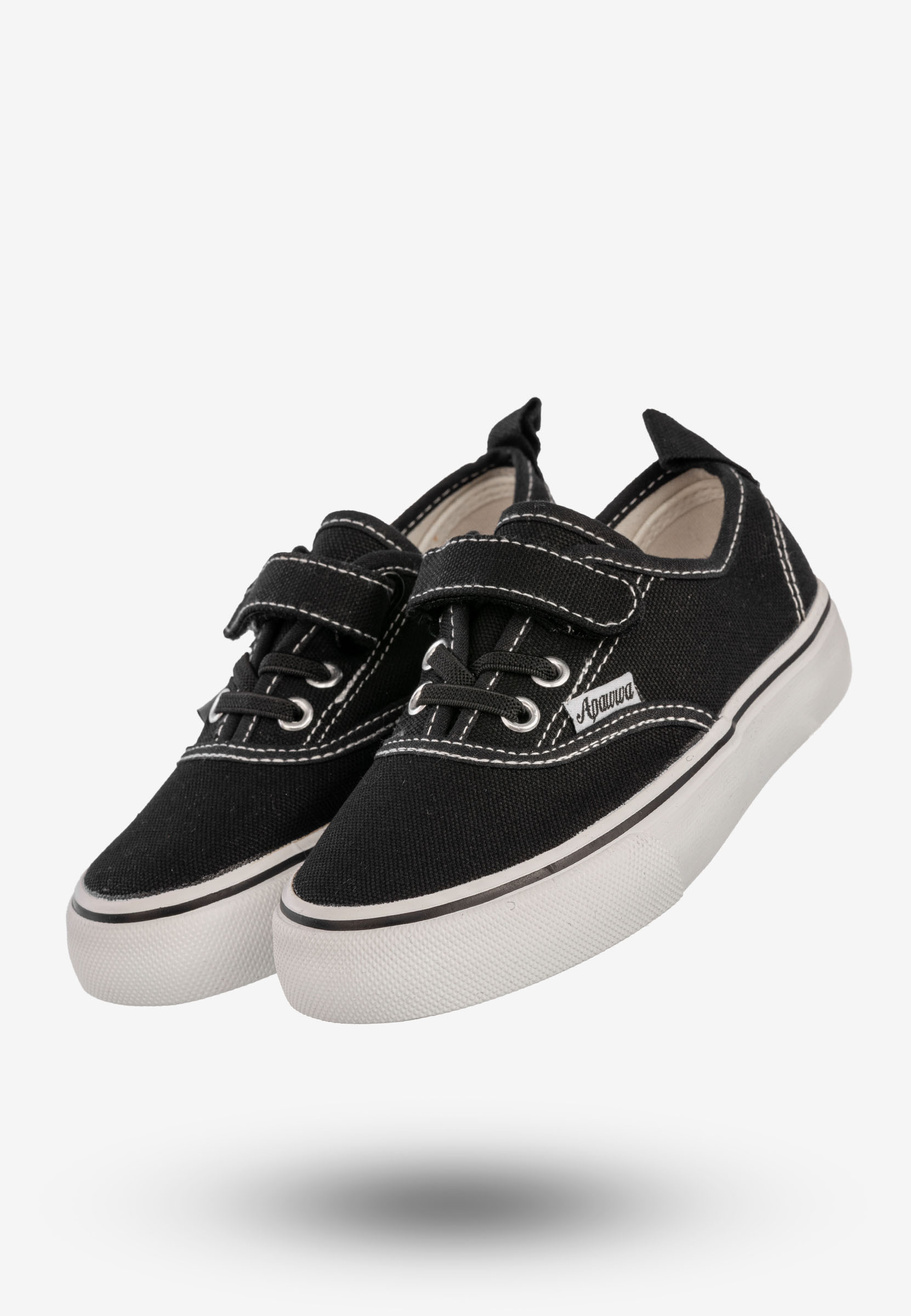Tenisówki Dziecięce Na Rzepy Buty Sportowe Trampki Czarne Apawwa RC360