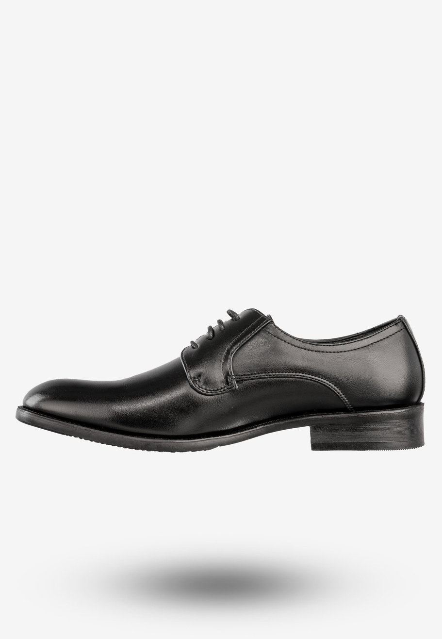 Półbuty Wizytowe Męskie Ekoskóra Buty Eleganckie Unisoft Czarne 23MN26-4100