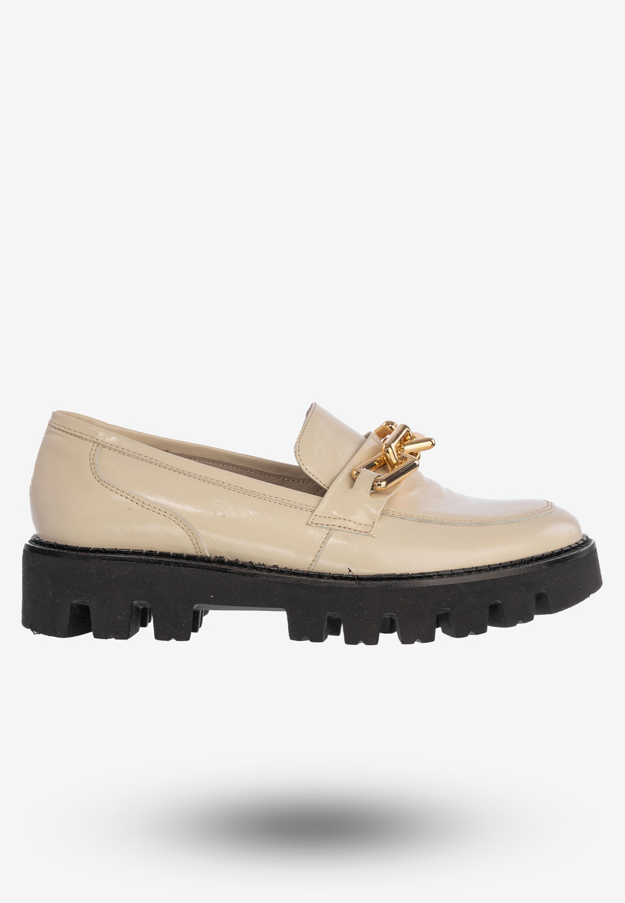 Półbuty Damskie Buty Skórzane Eleganckie Beżowe Modne 3982/001-P