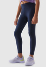 Legginsy Dziewczęce Spodnie 4F dzianinowe granatowe 4FJWSS24TTIGF130