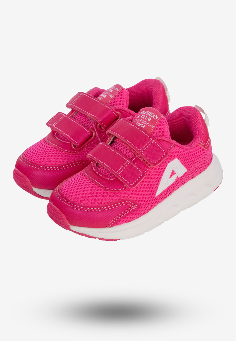 Buty Sportowe Dla Dziewczynki Dziecięce Na Rzepy American Club Różowe ES127/23