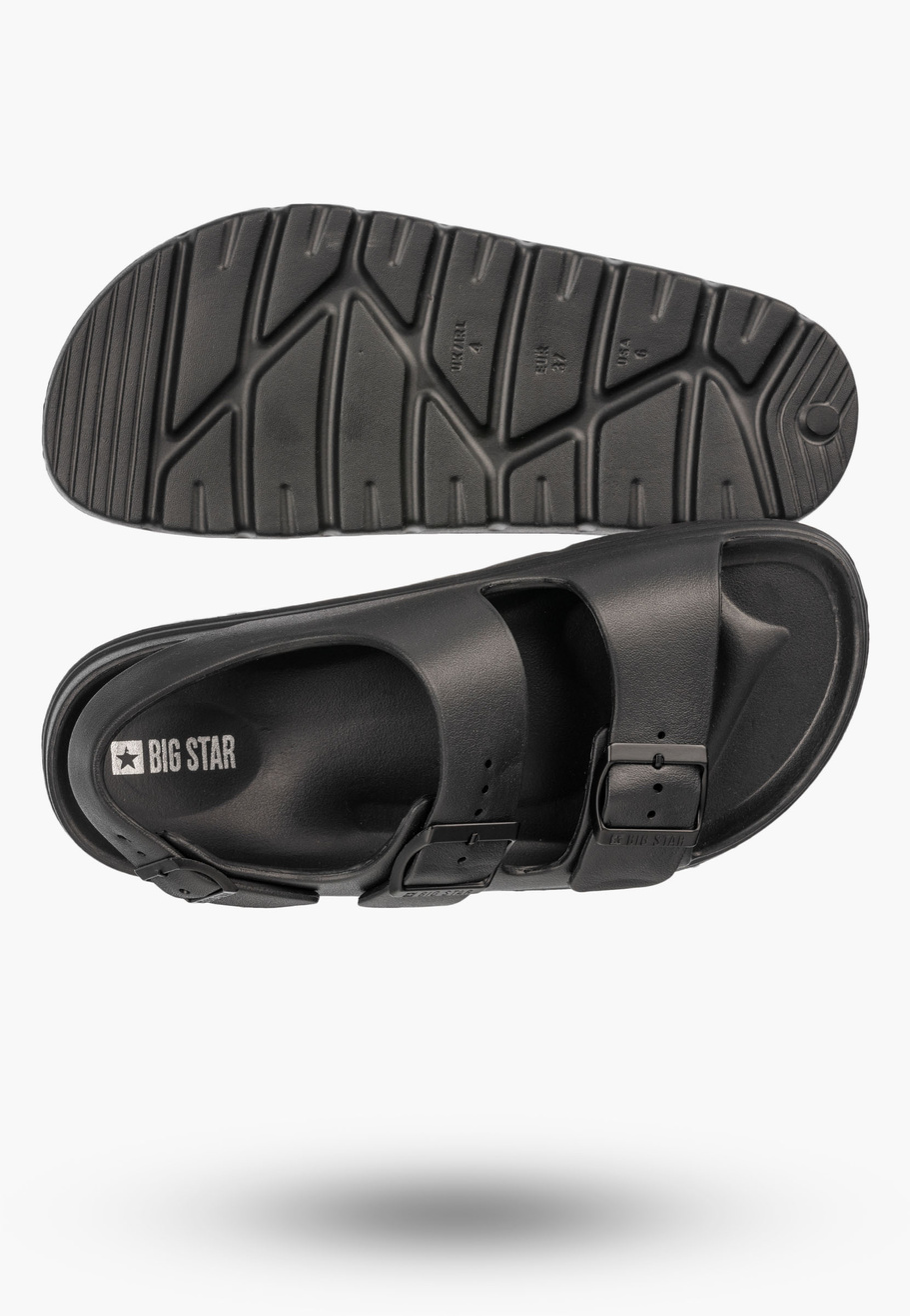 Sandały Damskie BIG STAR Piankowe Buty Letnie Na Klamry Czarne TT274A031