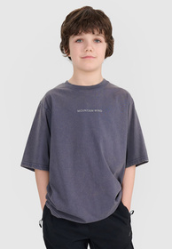 Koszulka Chłopięca 4F Sportowa Bawełniana Oversize T-Shirt Antracyt 4FJWSS25TTSHM1879