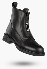 Botki Damskie Skórzane Buty Na Zimę Ocieplane Klasyczne Czarne Cambell 24-60309BK