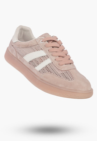 Sneakersy Damskie Buty Skórzane Sportowe Siateczka Półbuty Casual Różowe Goodin