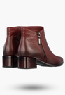 Botki Damskie Skórzane Eleganckie Buty Na Klocku Zimowe Bordowe Darex B355/2