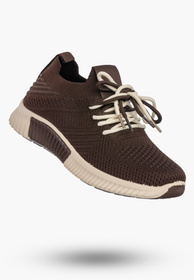 Sneakersy Damskie Buty Sportowe Wsuwane Lekkie Tekstylne Brązowe