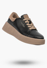 Sneakersy Skórzane Damskie Buty Na Platformie Półbuty FILIPPO Czarne