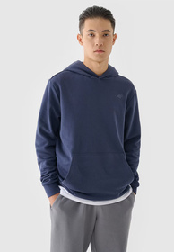 Bluza męska 4F Granatowa Basic z kapturem 4FSSS24TSWSM1629