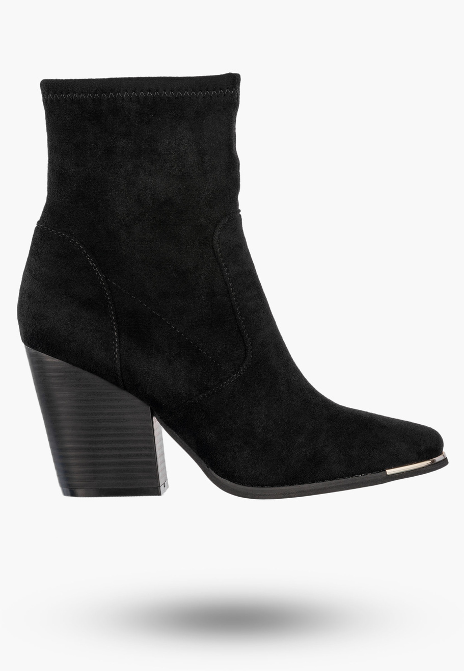 Botki Damskie Buty Na Obcasie Zimowe Ocieplane Eleganckie Stylowe Czarne