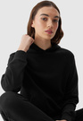Bluza Damska 4F Sportowa Dresowa Nierozpinana Z Kapturem Czarna 4FWSS24TSWSF0955