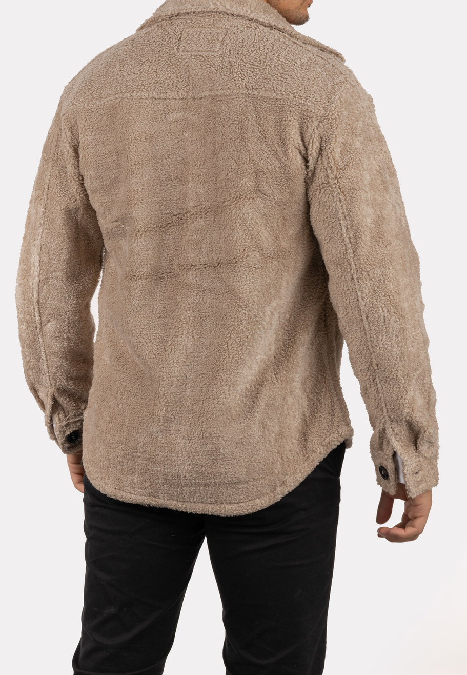 Kurtka Męska Bluza rozpinana Beżowa Oversize Modna K-11-2024